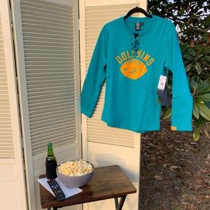 NWT - NFL - Miami Dolphins Lace Up Top